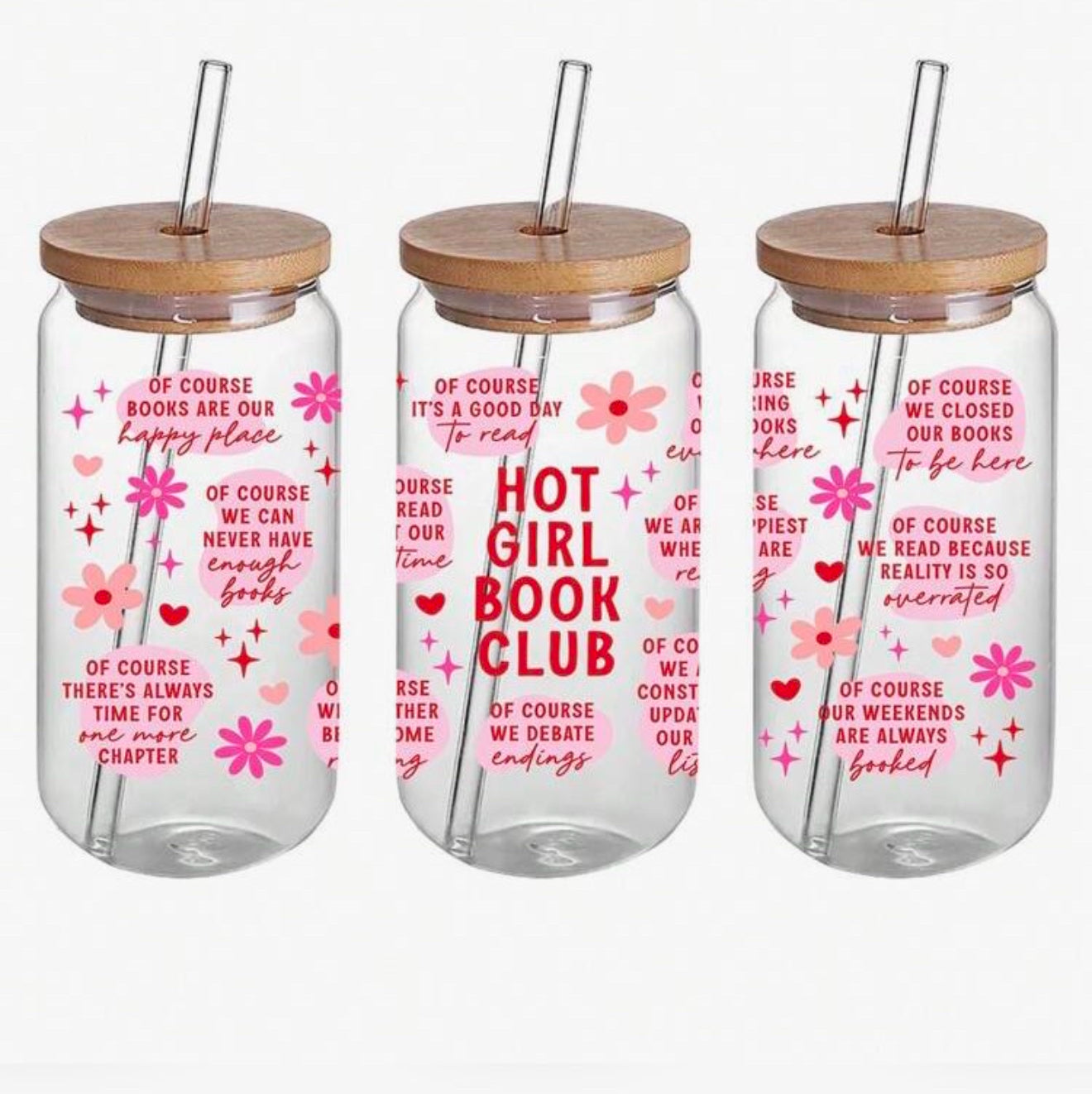 Hoy Girl book Club Glass