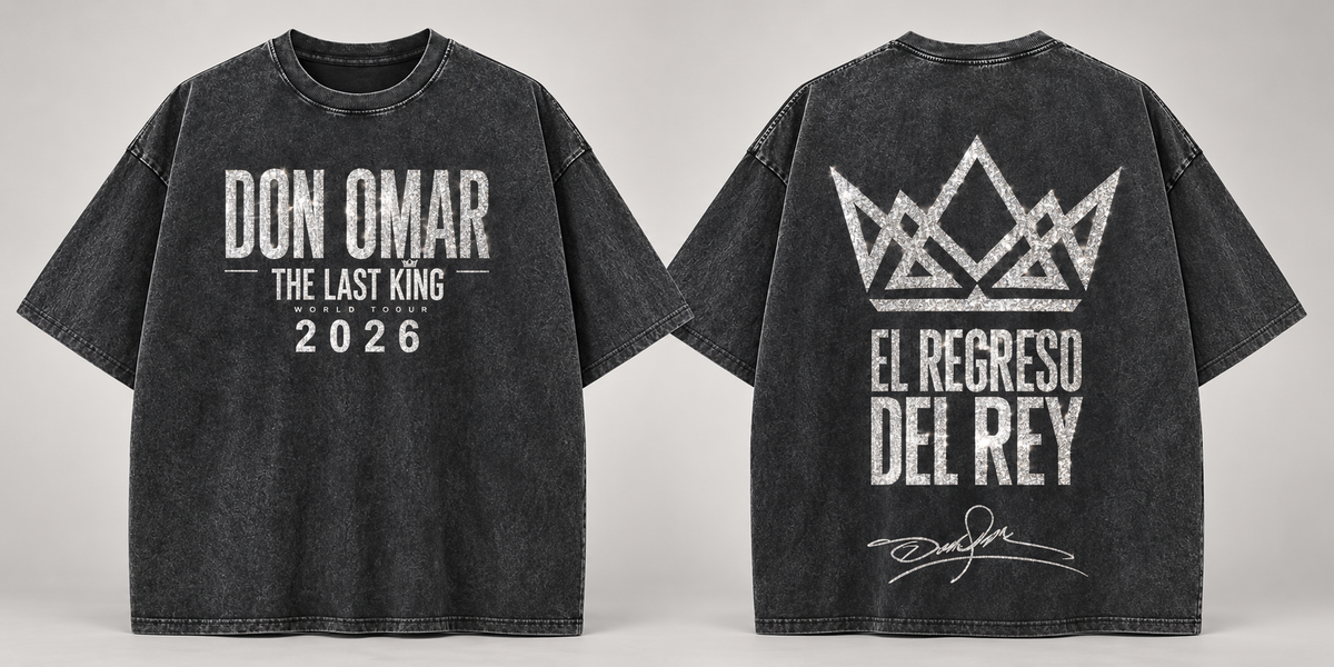 Tshirt Don Omar oversize Plata