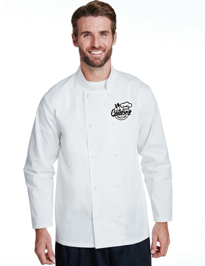 Unisex Studded Front Long-Sleeve Chef's Coat