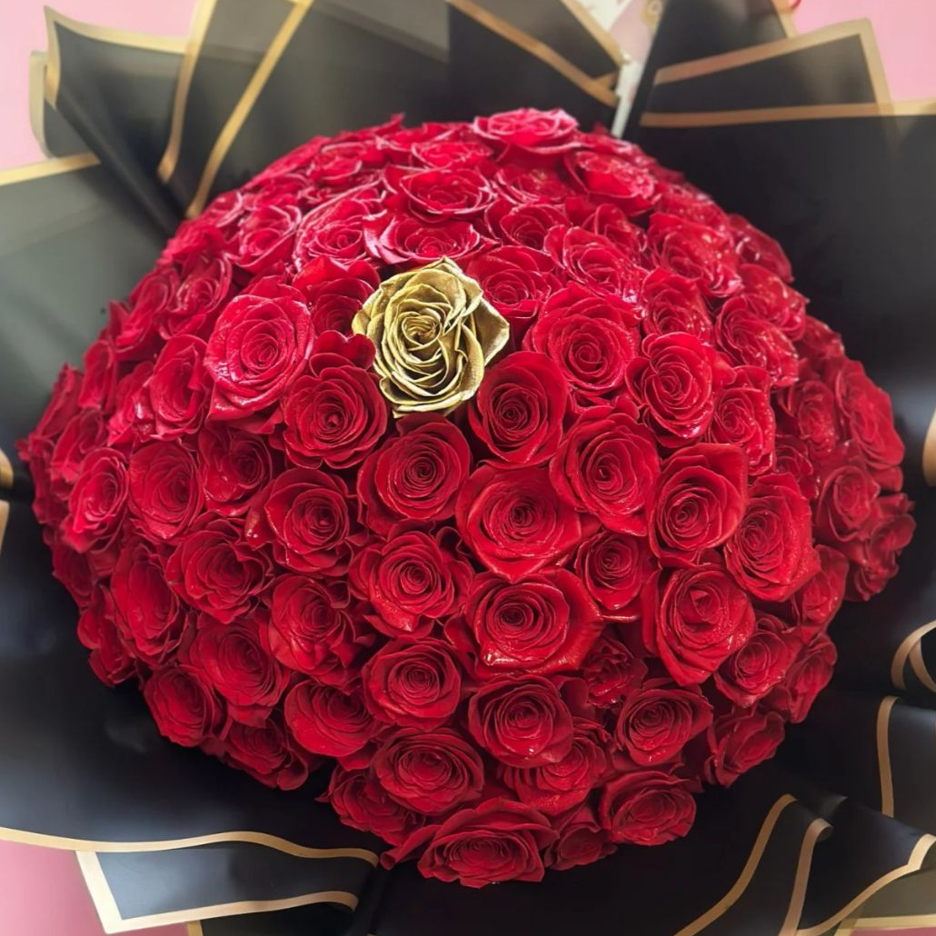 SUBLIME 100 RED ROSES BOUQUET